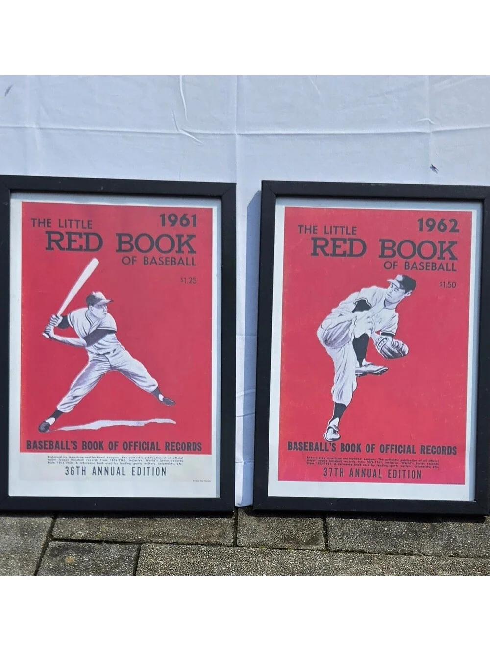 Pottery Barn 17x12 Framed Vintage Baseball Art Prints - Set of 2
